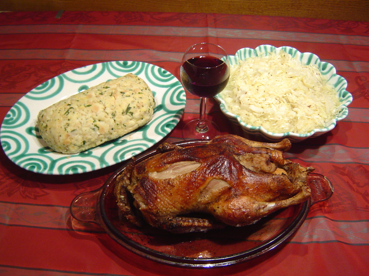 Stuffed Duck Breast with Cabbage and Dumplings